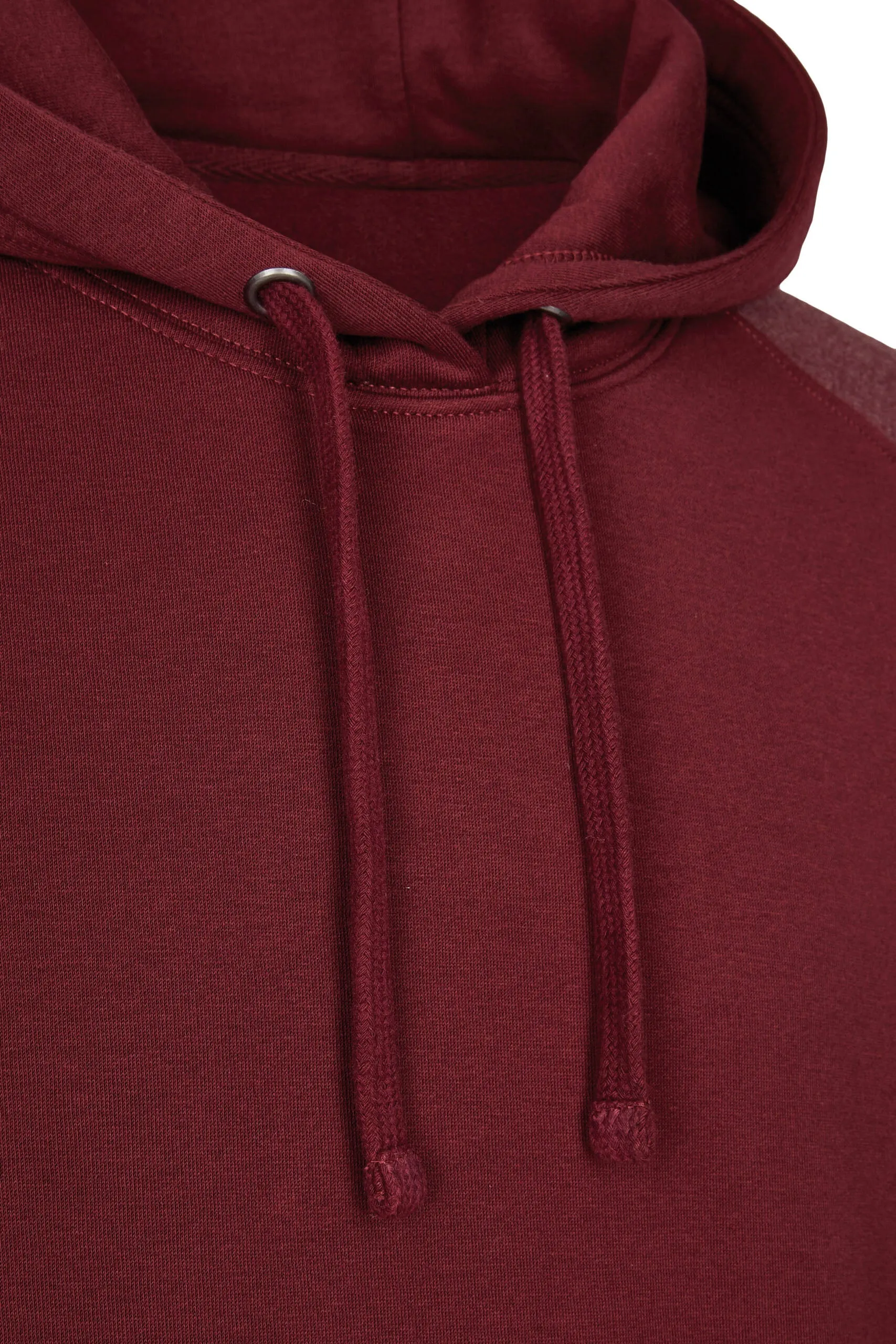 MMT 0611 ― Bi-Color No Pocket Hoodie Sweatshirt - Burgund / Rot Melange