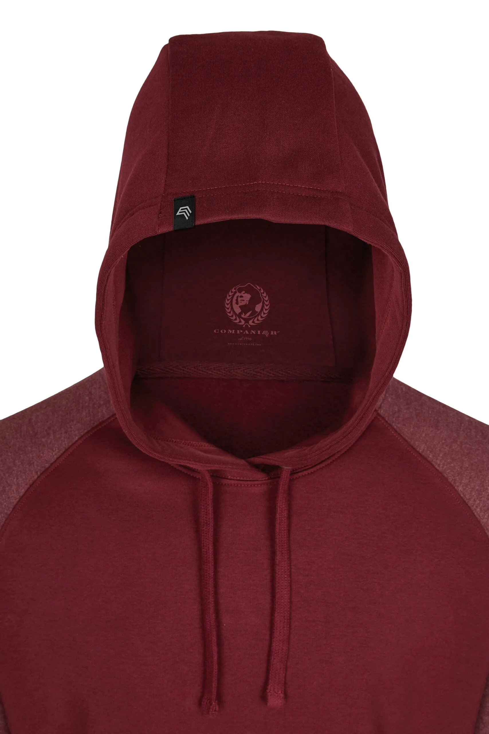 MMT 0611 ― Bi-Color No Pocket Hoodie Sweatshirt - Burgund / Rot Melange