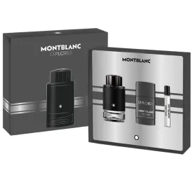 Mont Blanc Explorer Gift Set for Men - EDP 100ml   Travel Spray 10ml   Deo Stick