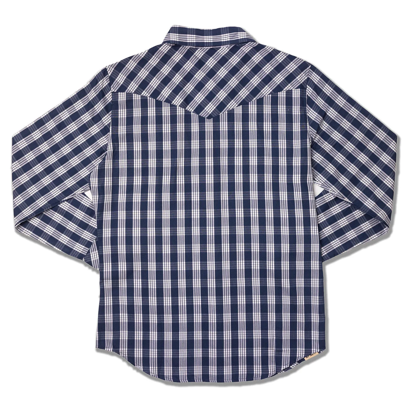 Navy Palaka Western Pearl Snap Shirt