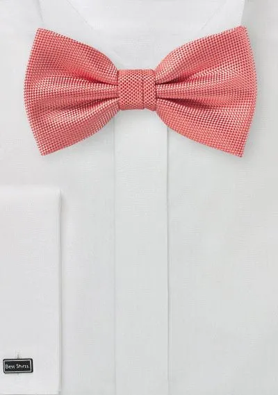 Neon Coral MicroTexture Bowtie