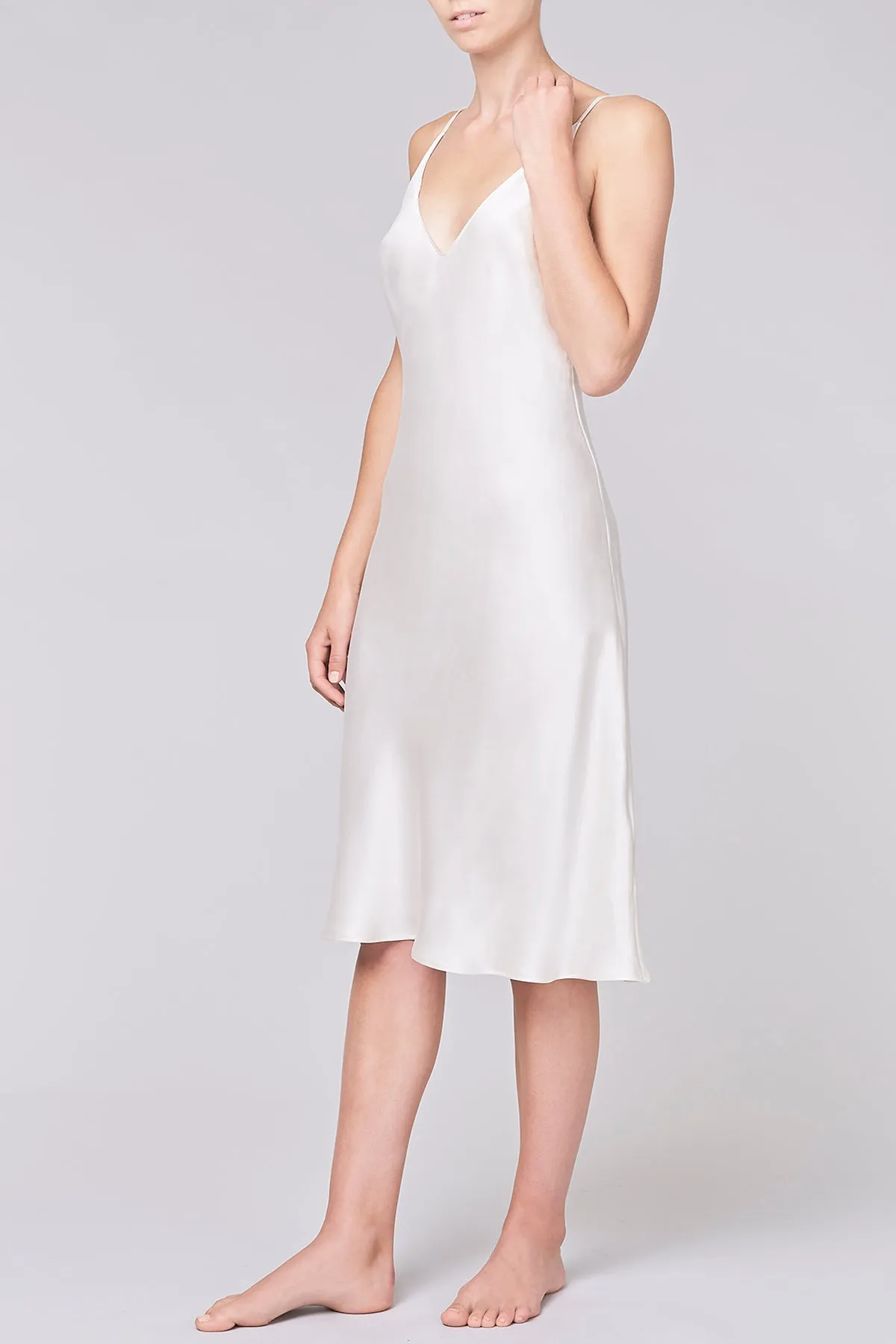 NICO SILK MIDI SLIP DRESS - Archive