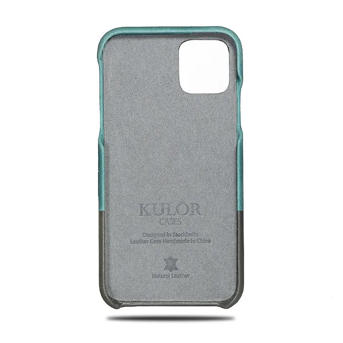 Ocean Blue & Pebble Gray iPhone 11 Pro Leather Case