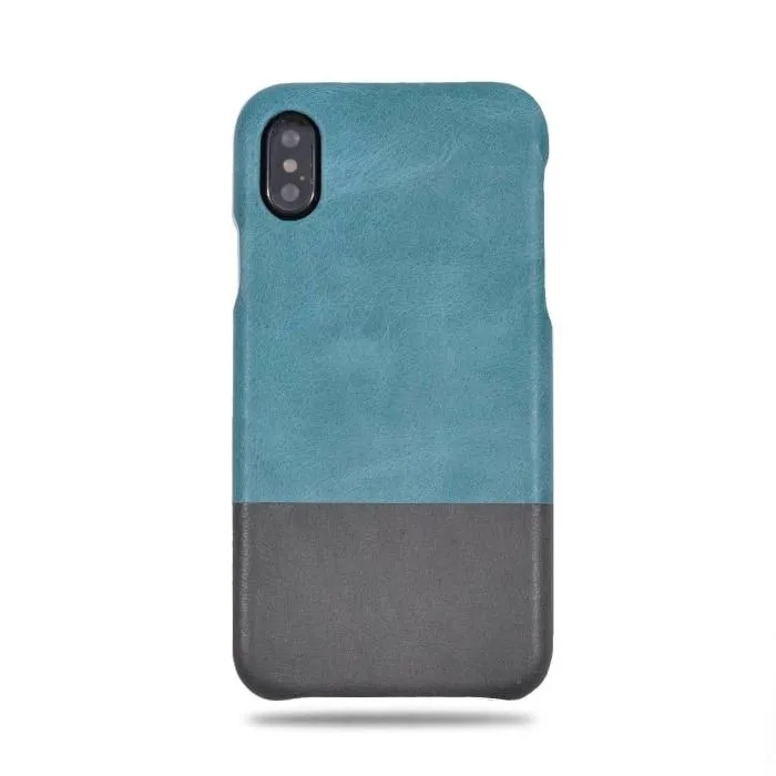 Ocean Blue & Pebble Gray iPhone Xs / iPhone X Leather Case