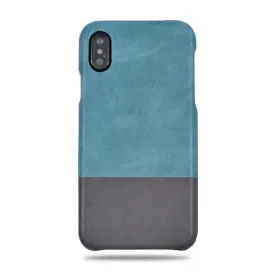 Ocean Blue & Pebble Gray iPhone Xs Max Leather Case