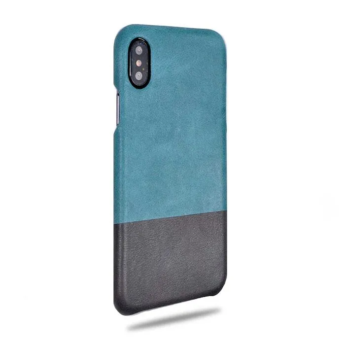 Ocean Blue & Pebble Gray iPhone Xs Max Leather Case