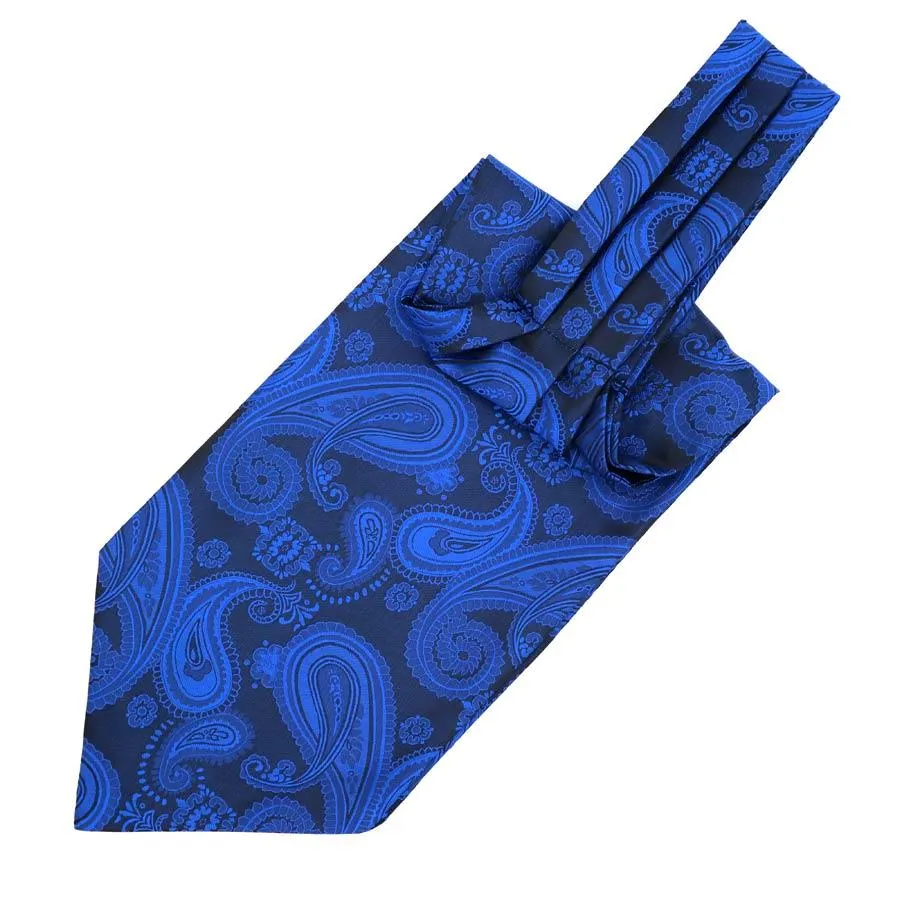 Paisley Jacquard Solid Ascot Tie