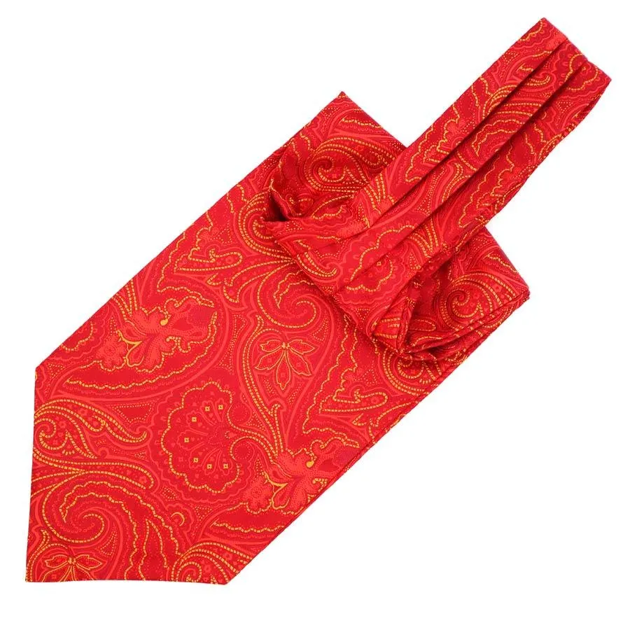 Paisley Jacquard Solid Ascot Tie