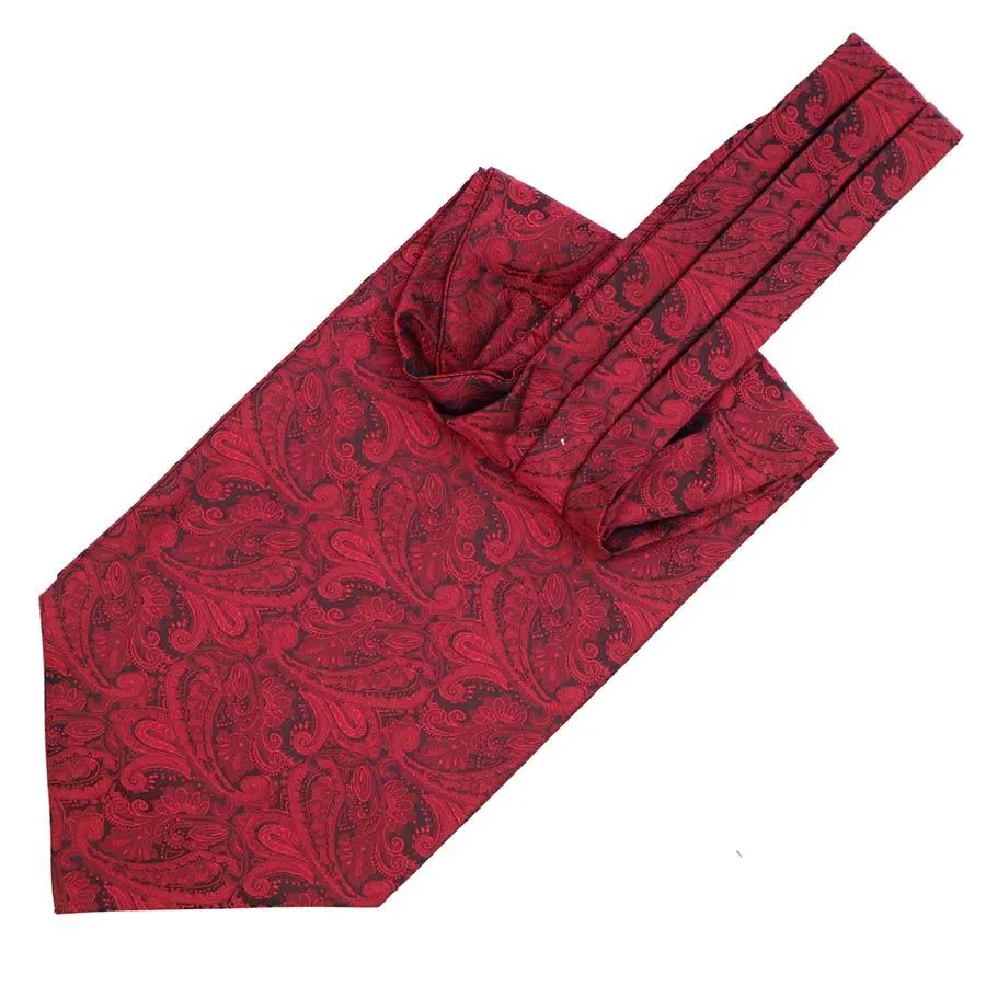 Paisley Jacquard Solid Ascot Tie