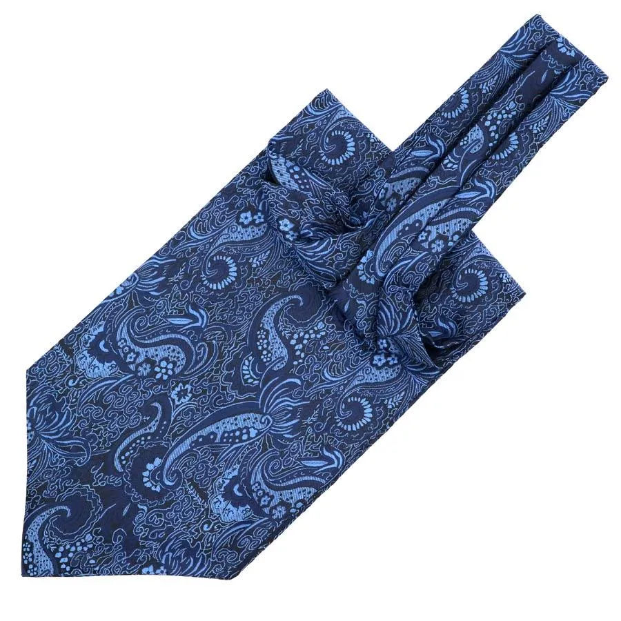 Paisley Jacquard Solid Ascot Tie