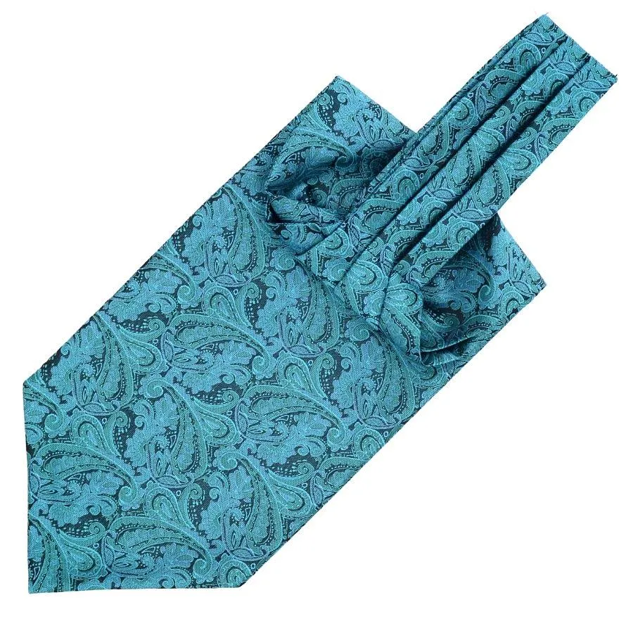 Paisley Jacquard Solid Ascot Tie