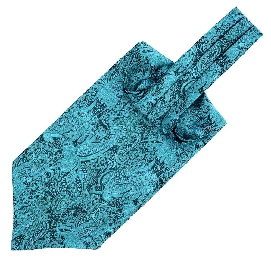 Paisley Jacquard Solid Ascot Tie