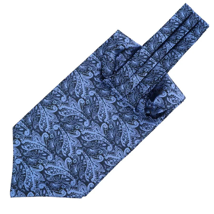 Paisley Jacquard Solid Ascot Tie