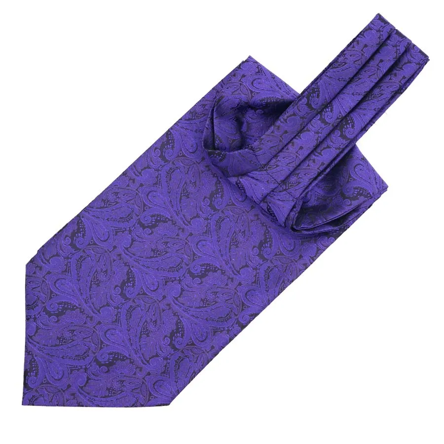 Paisley Jacquard Solid Ascot Tie