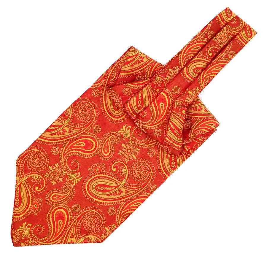 Paisley Jacquard Solid Ascot Tie