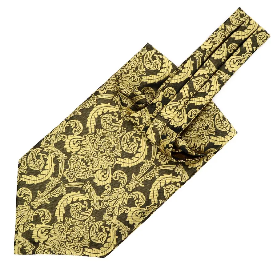 Paisley Jacquard Solid Ascot Tie