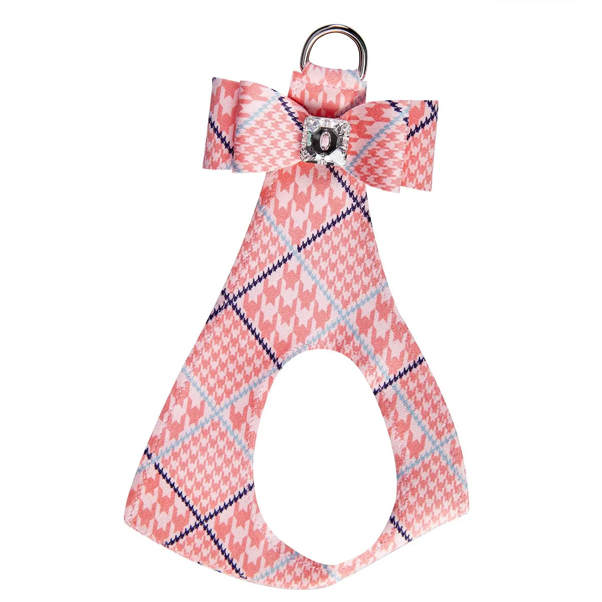 PeachesNCream Glen Houndstooth Big Bow Step In Harness