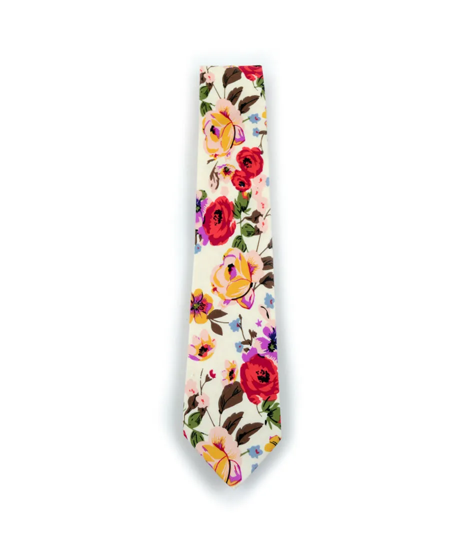 Prussian Blue Floral Neck Tie