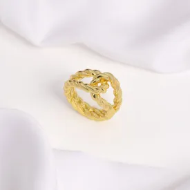 Ribbed Knot Gold Ring