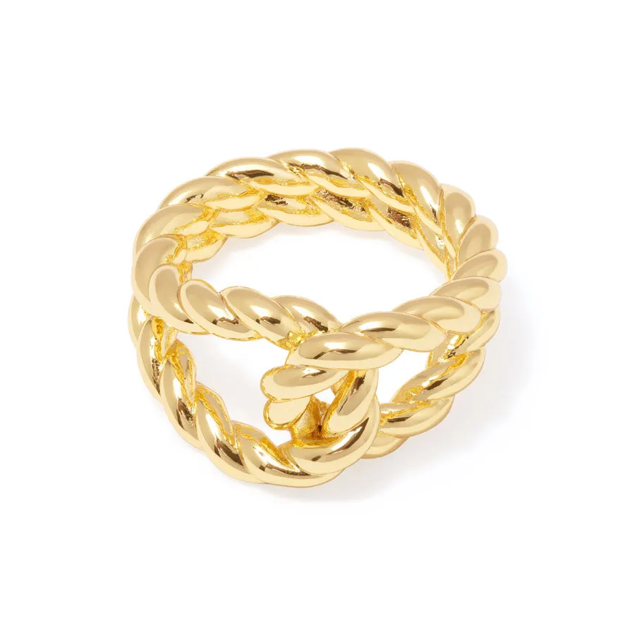 Ribbed Knot Gold Ring