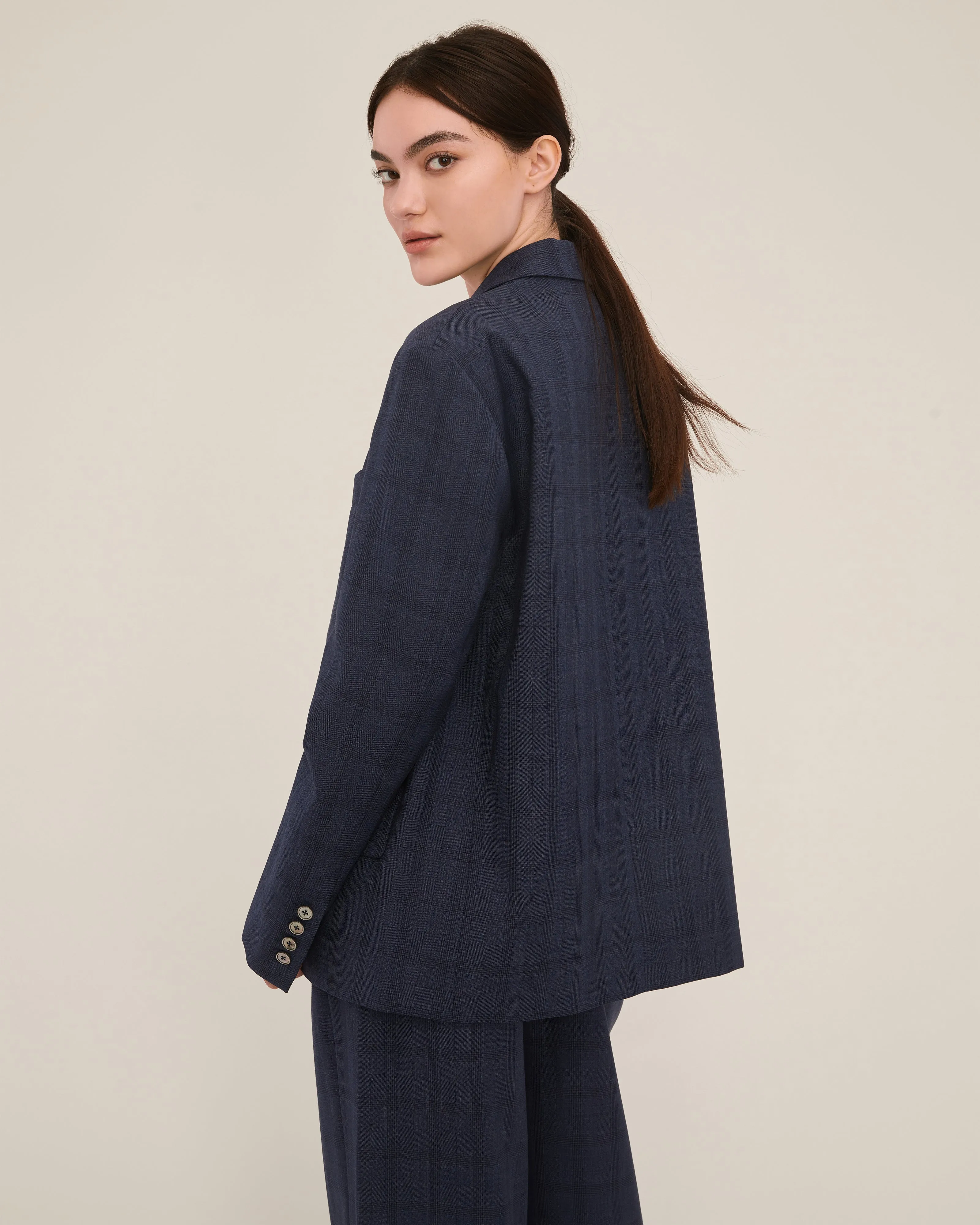 Ridley Slim Sleeve Wool Boyfriend Blazer