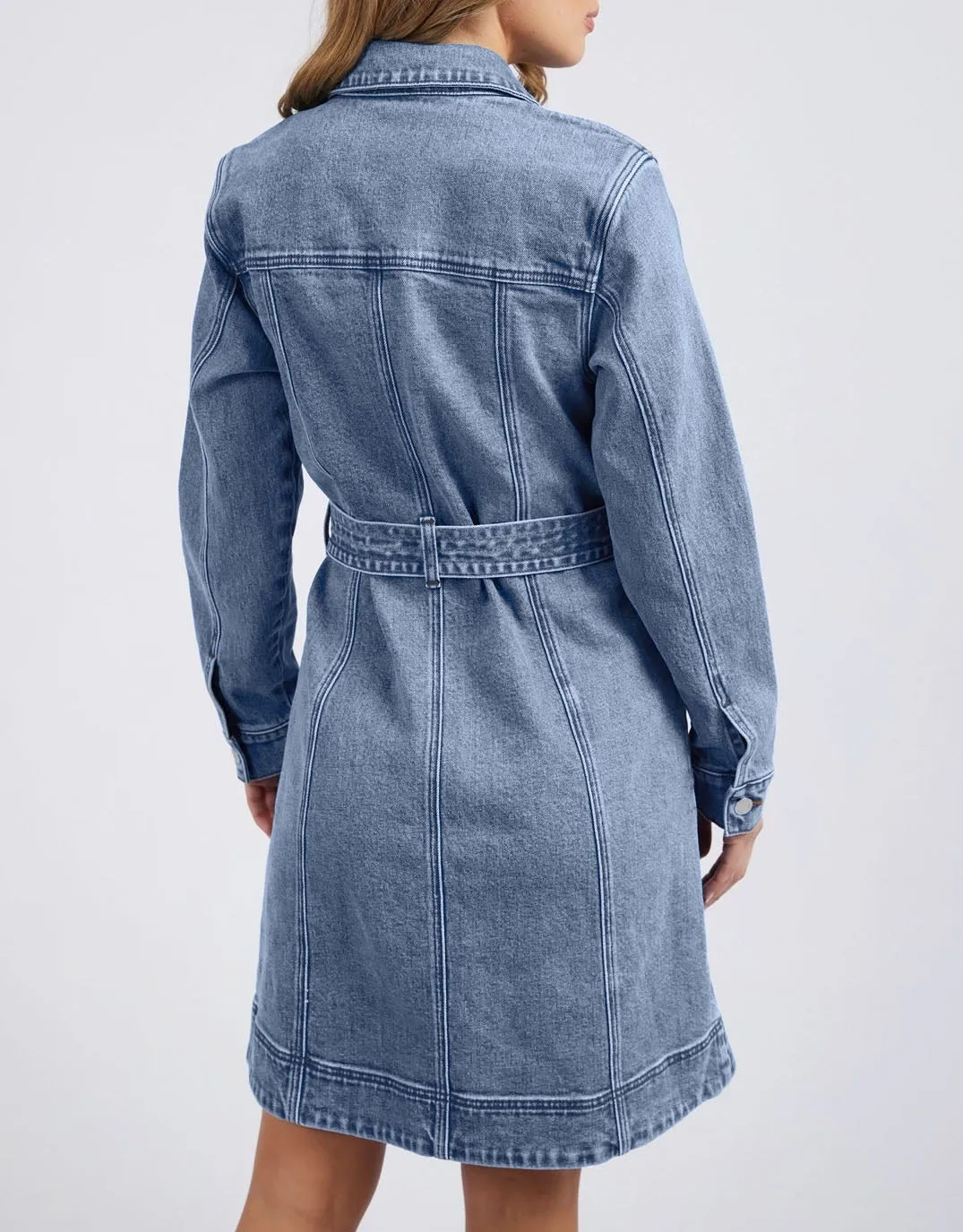 Riley Denim Dress - Mid Blue