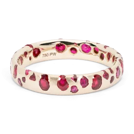 Ruby Confetti Ring in White - Made to Order