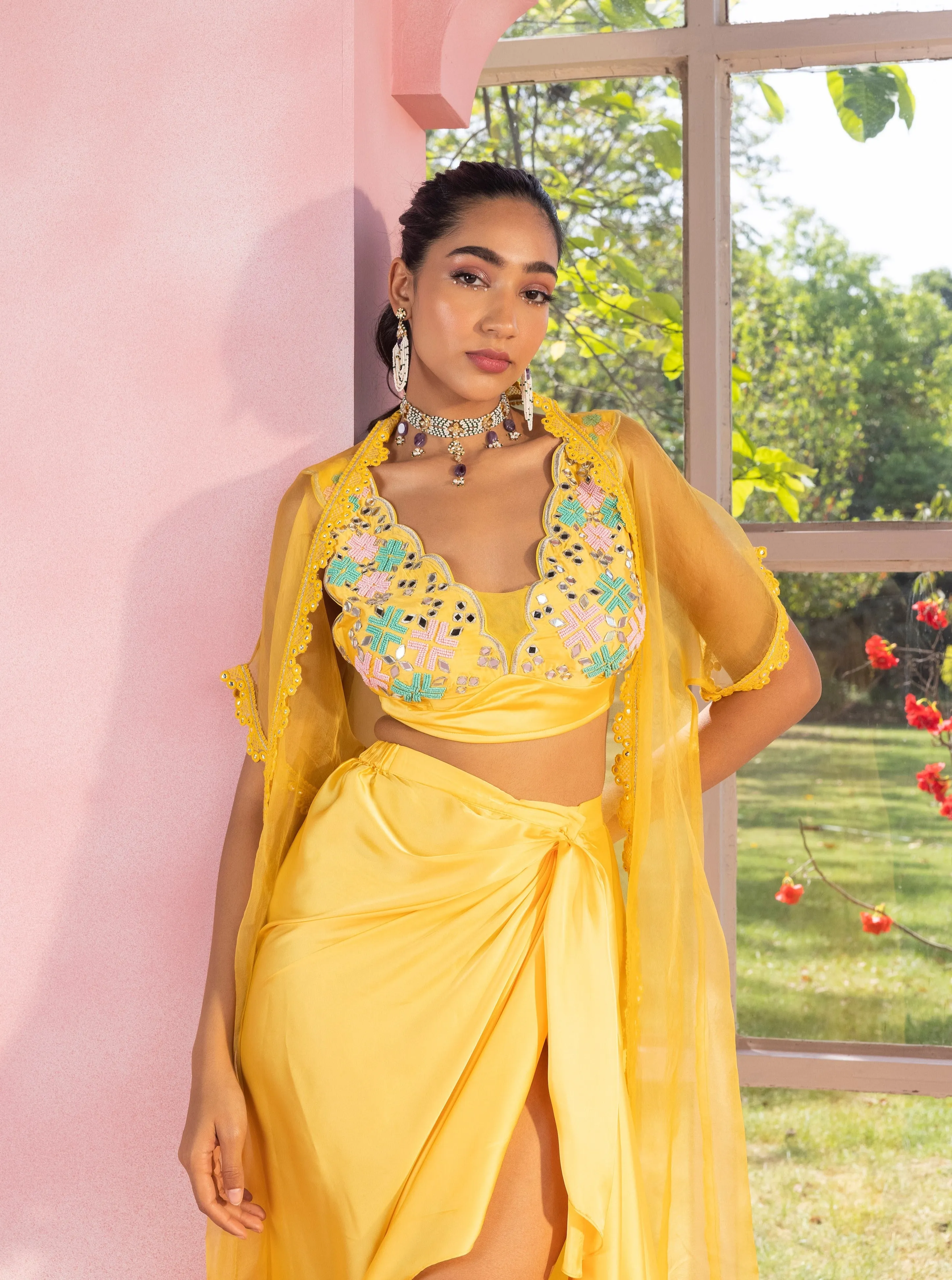 Saanvi, Sana, and Samiha Yellow Coord Set