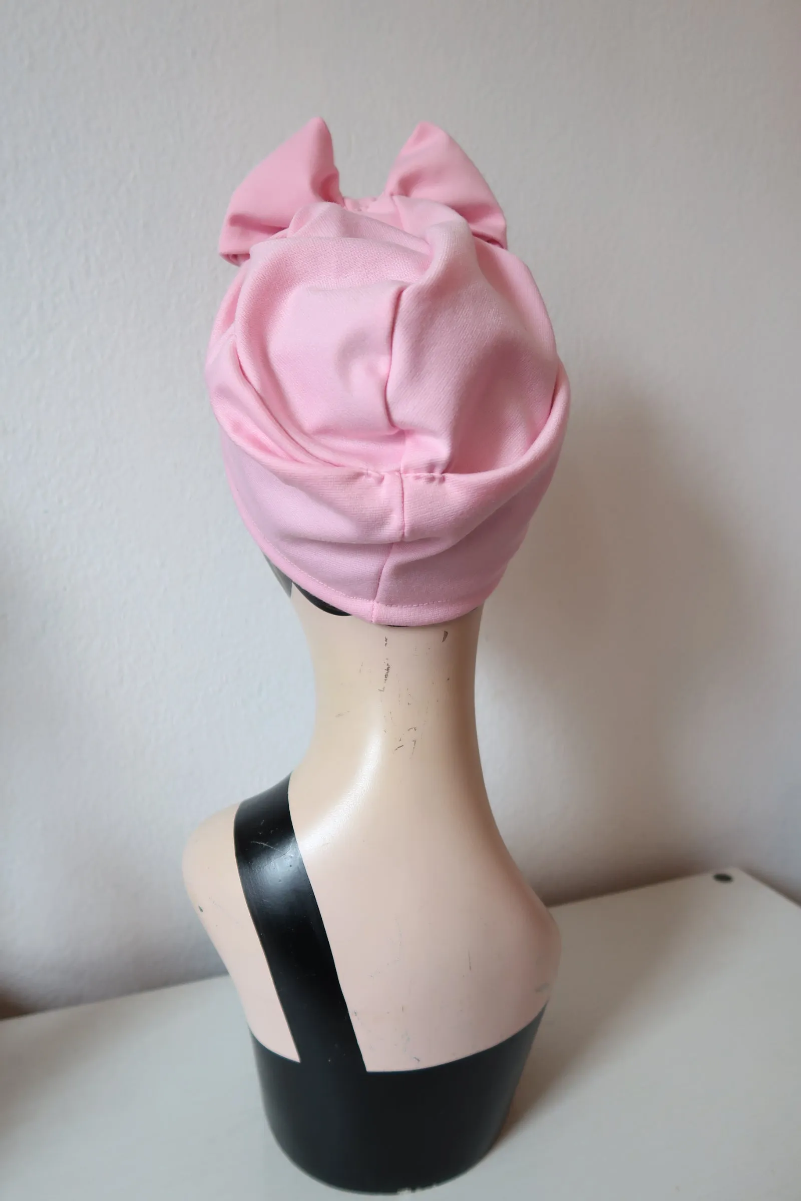 SALE ITEM: BOW KNOT Light Pink (Full Coverage) 1940s Style Pre-tied Turban