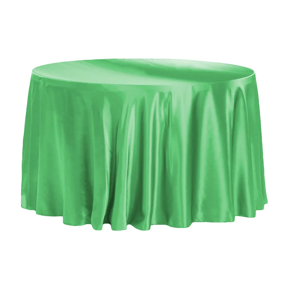 Satin 120" Round Tablecloth - Kelly Green