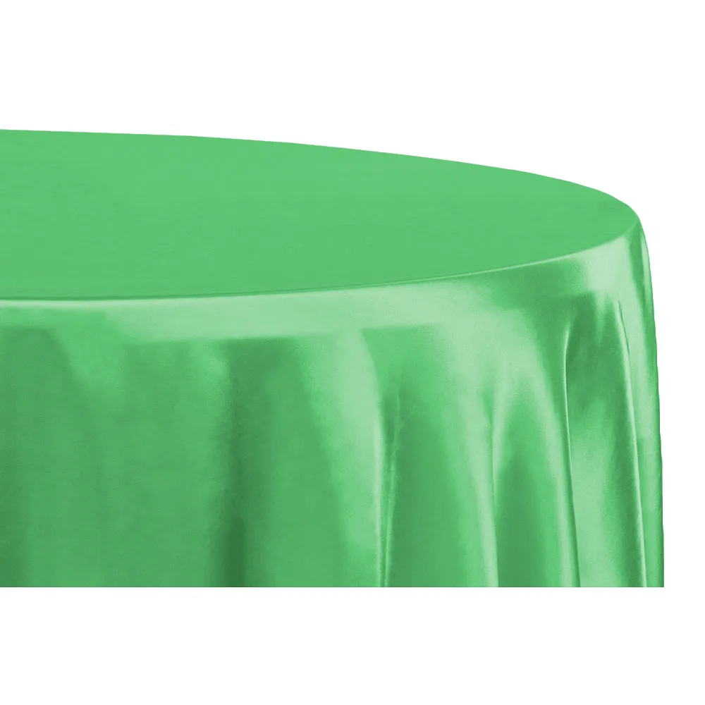 Satin 120" Round Tablecloth - Kelly Green