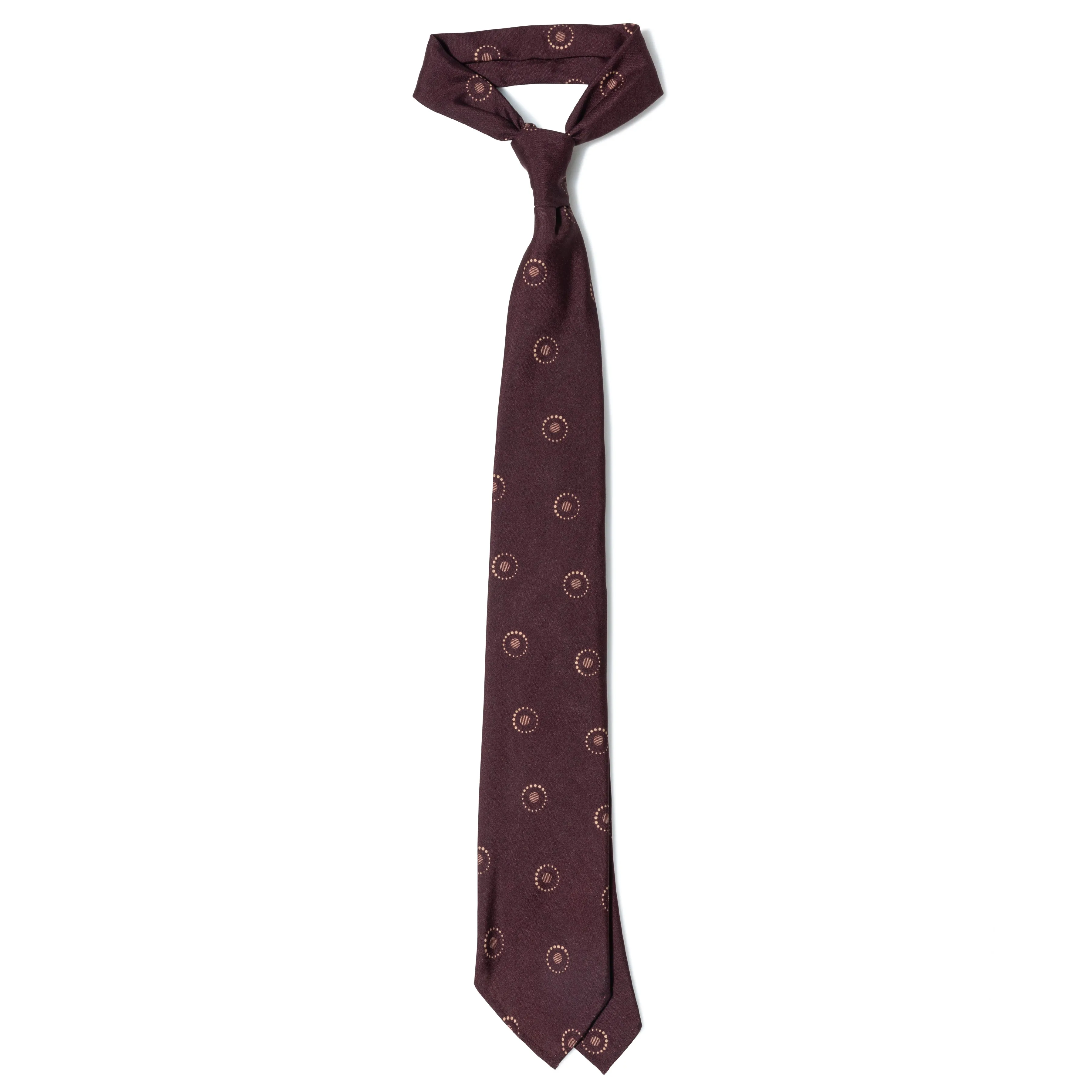 Silk Abstract Dots Print Seven-fold Tie