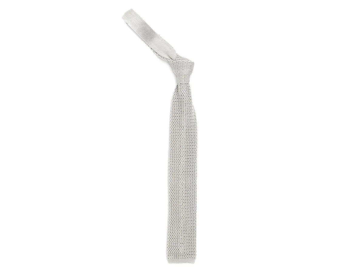 Silk Knit Tie Grey