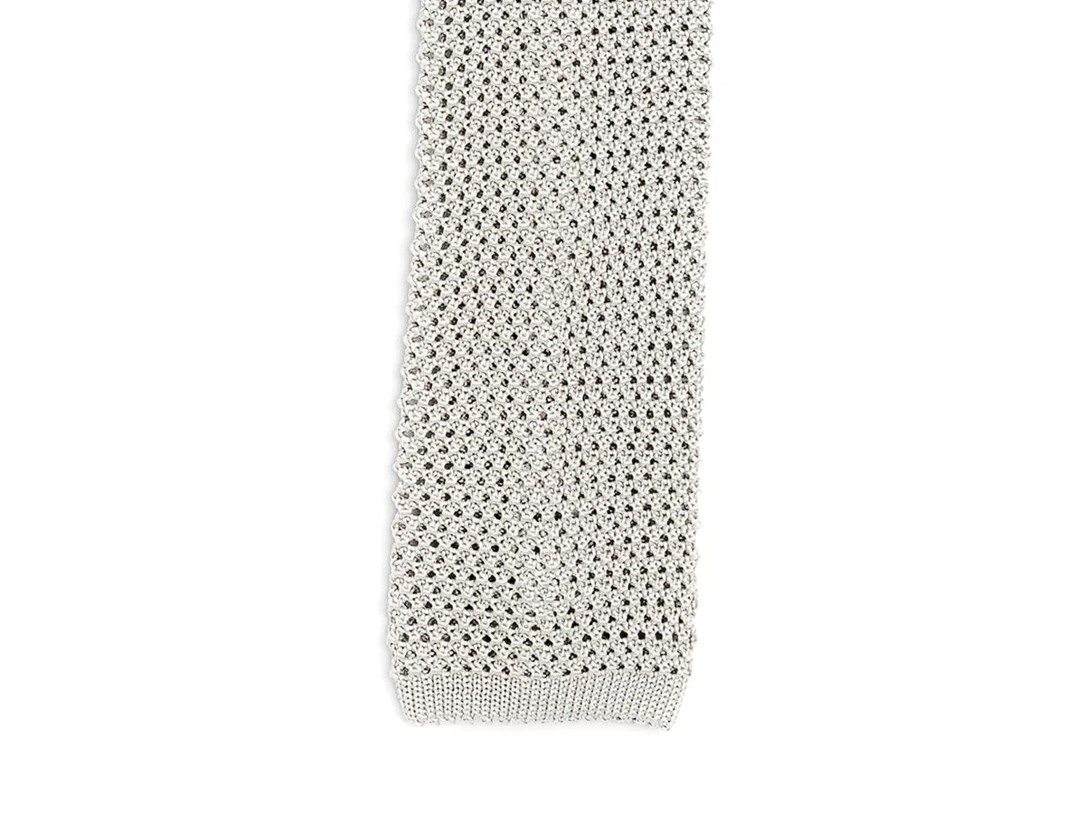 Silk Knit Tie Grey