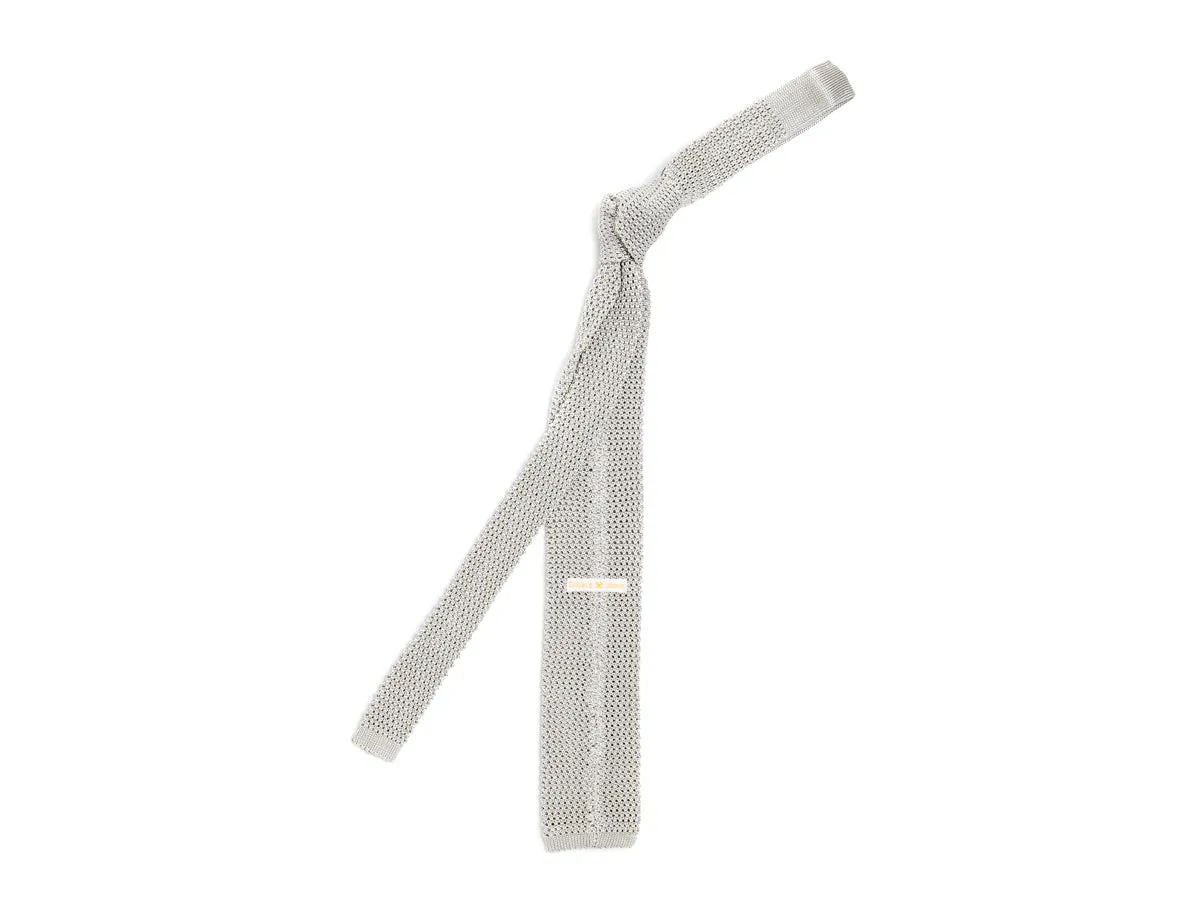 Silk Knit Tie Grey