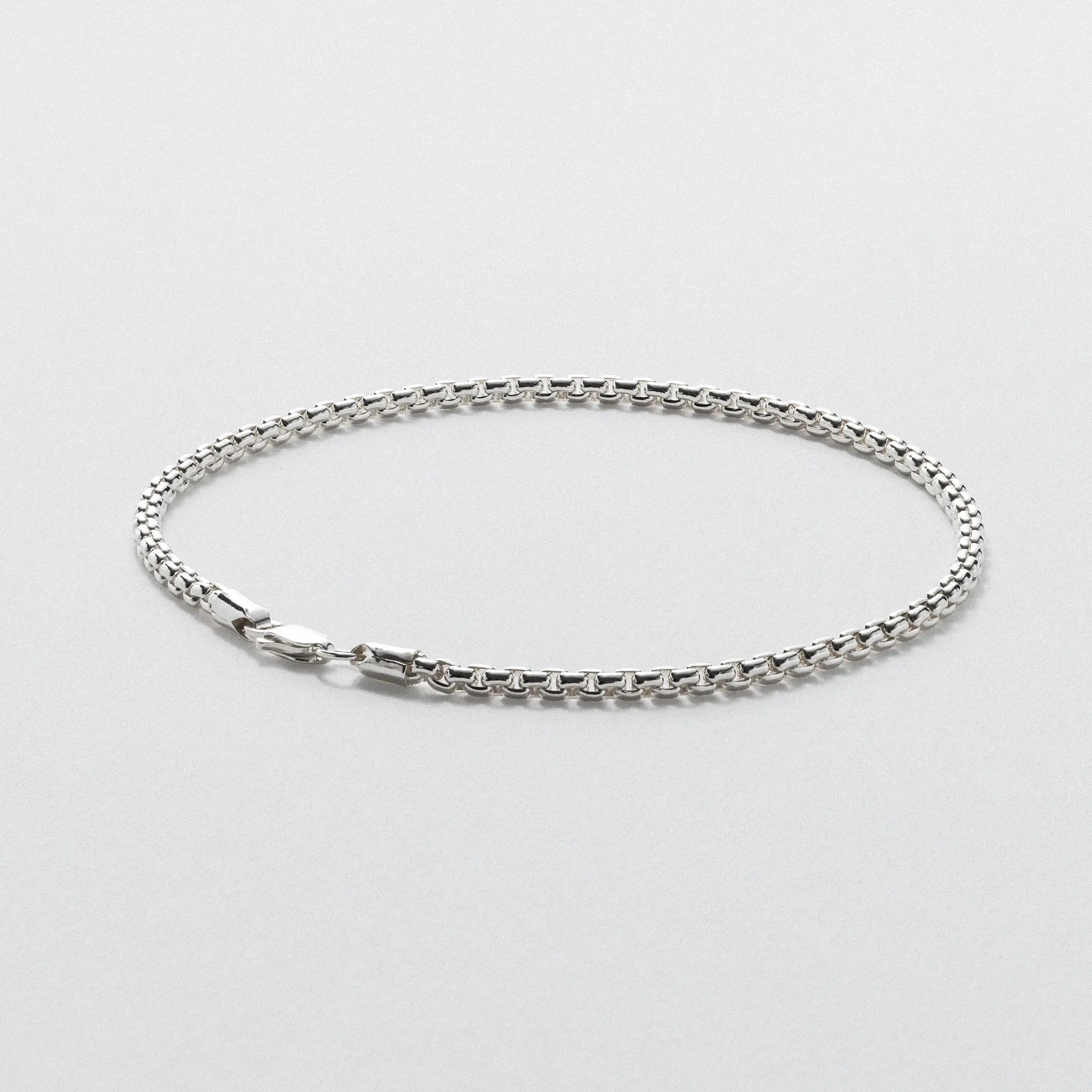 Sterling Silver Box Chain Bracelet - Polished 2.6mm