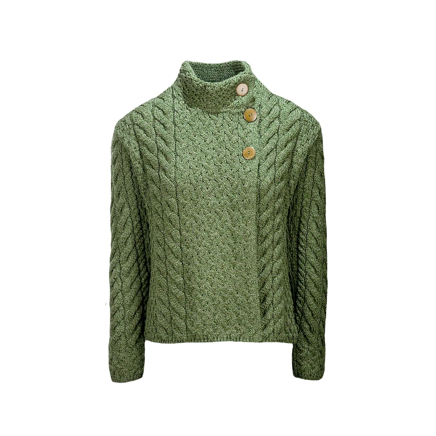 Supersoft Crossover Button Cardigan, Green