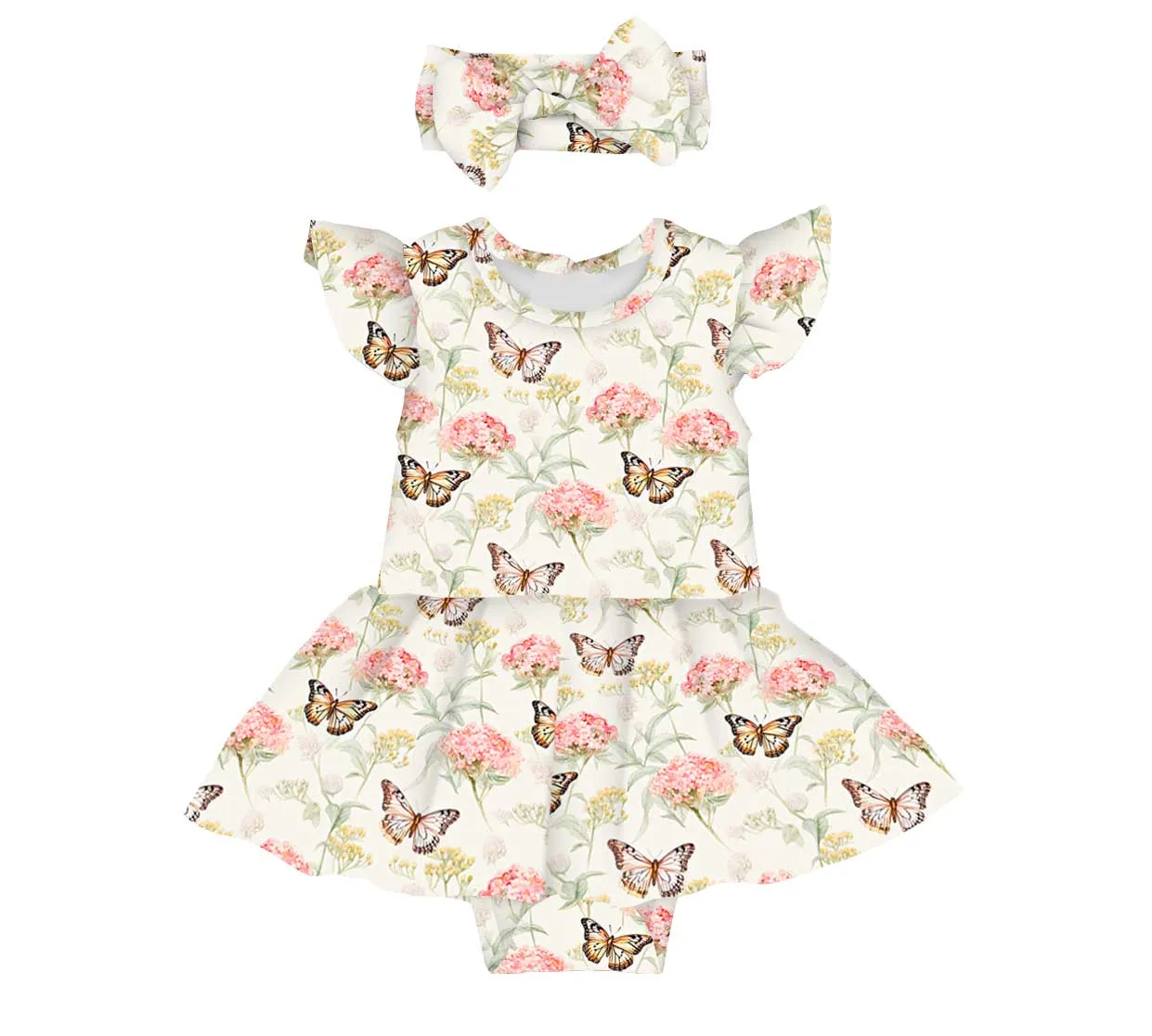 Sweet Summer Butterfly Gardens - Twirl Skirt Bodysuit