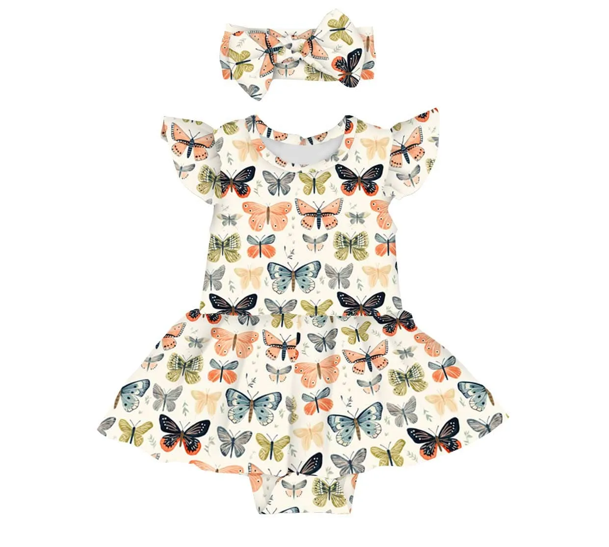 Sweet Summer Wings of a Butterfly - Twirl Skirt Bodysuit