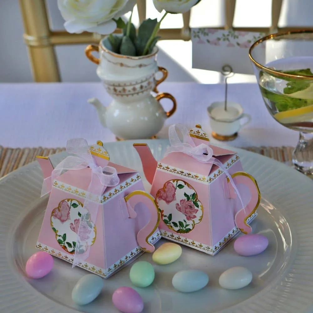 Teapot Favor Boxes (Set of 24) Pink