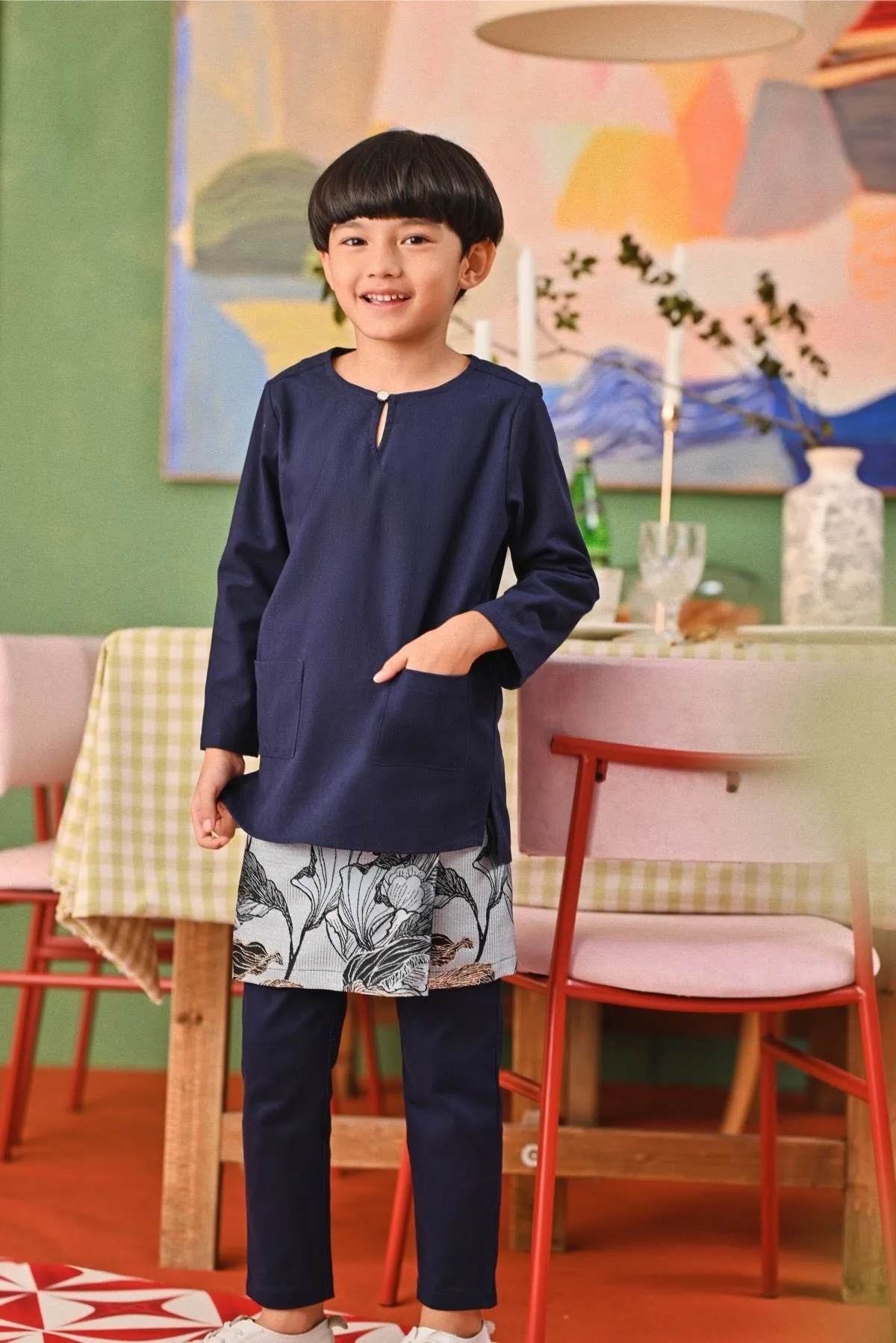 The Capai Kurta - Navy Blue