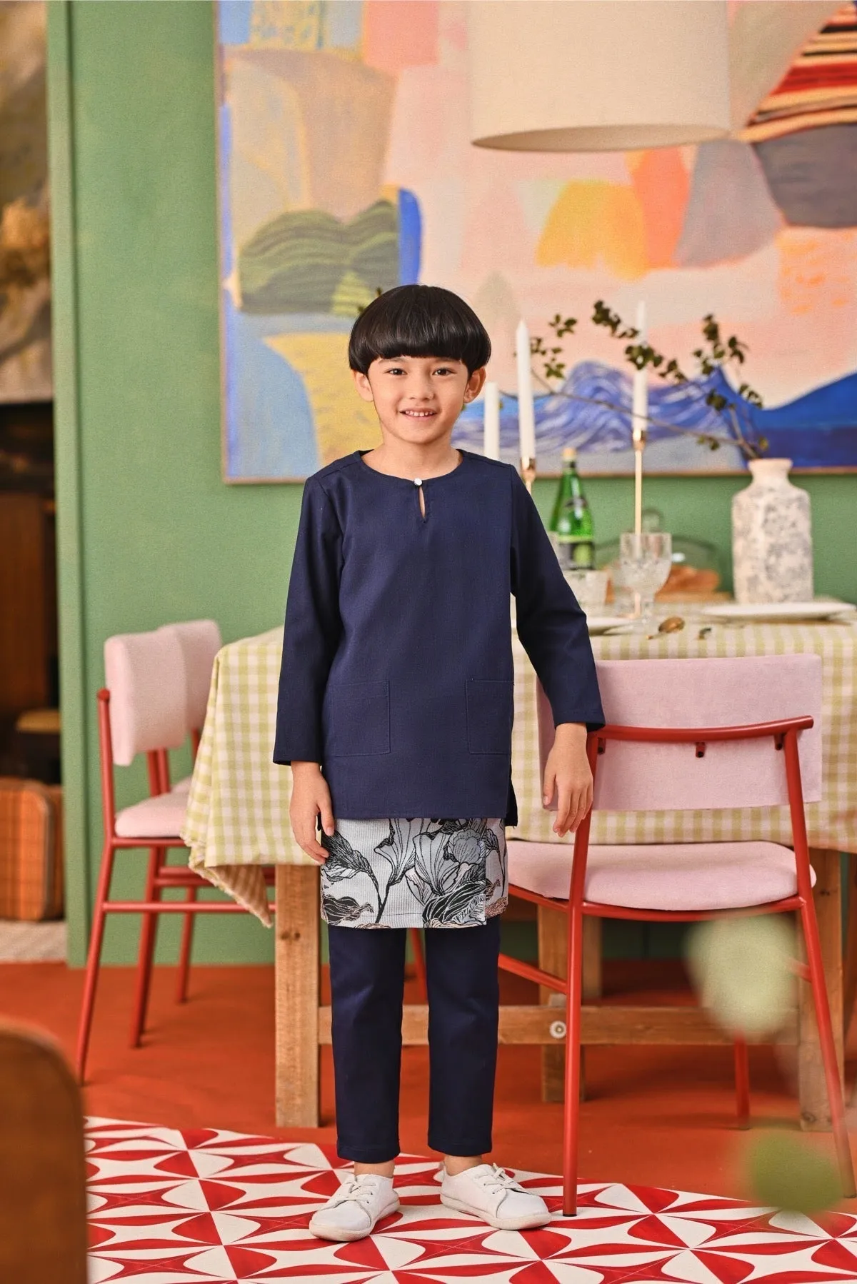 The Capai Kurta - Navy Blue