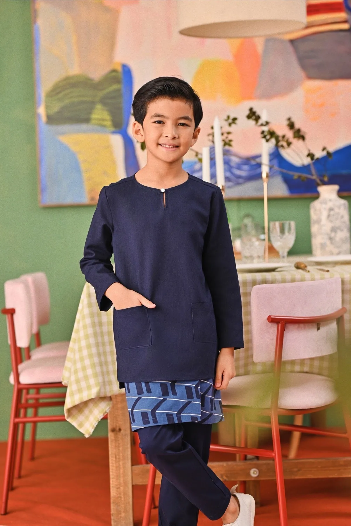 The Capai Kurta - Navy Blue