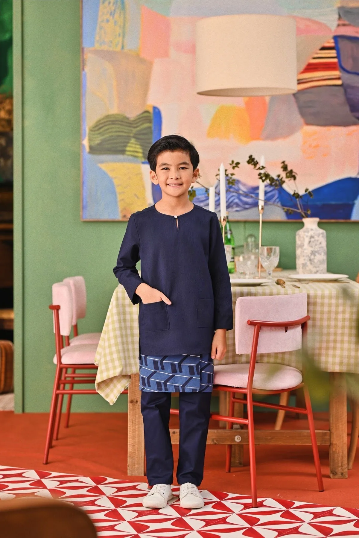 The Capai Kurta - Navy Blue