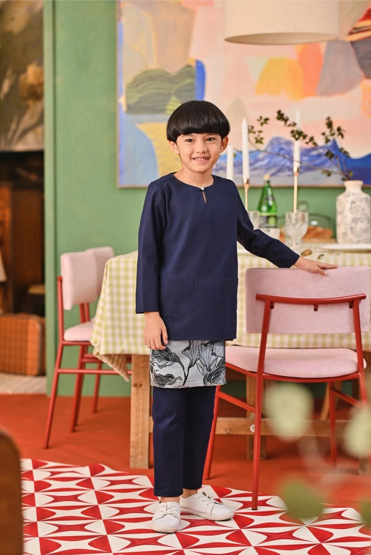 The Capai Kurta - Navy Blue