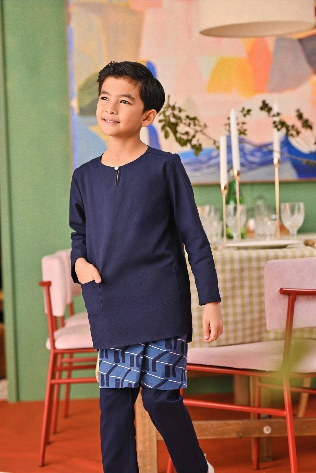 The Capai Kurta - Navy Blue