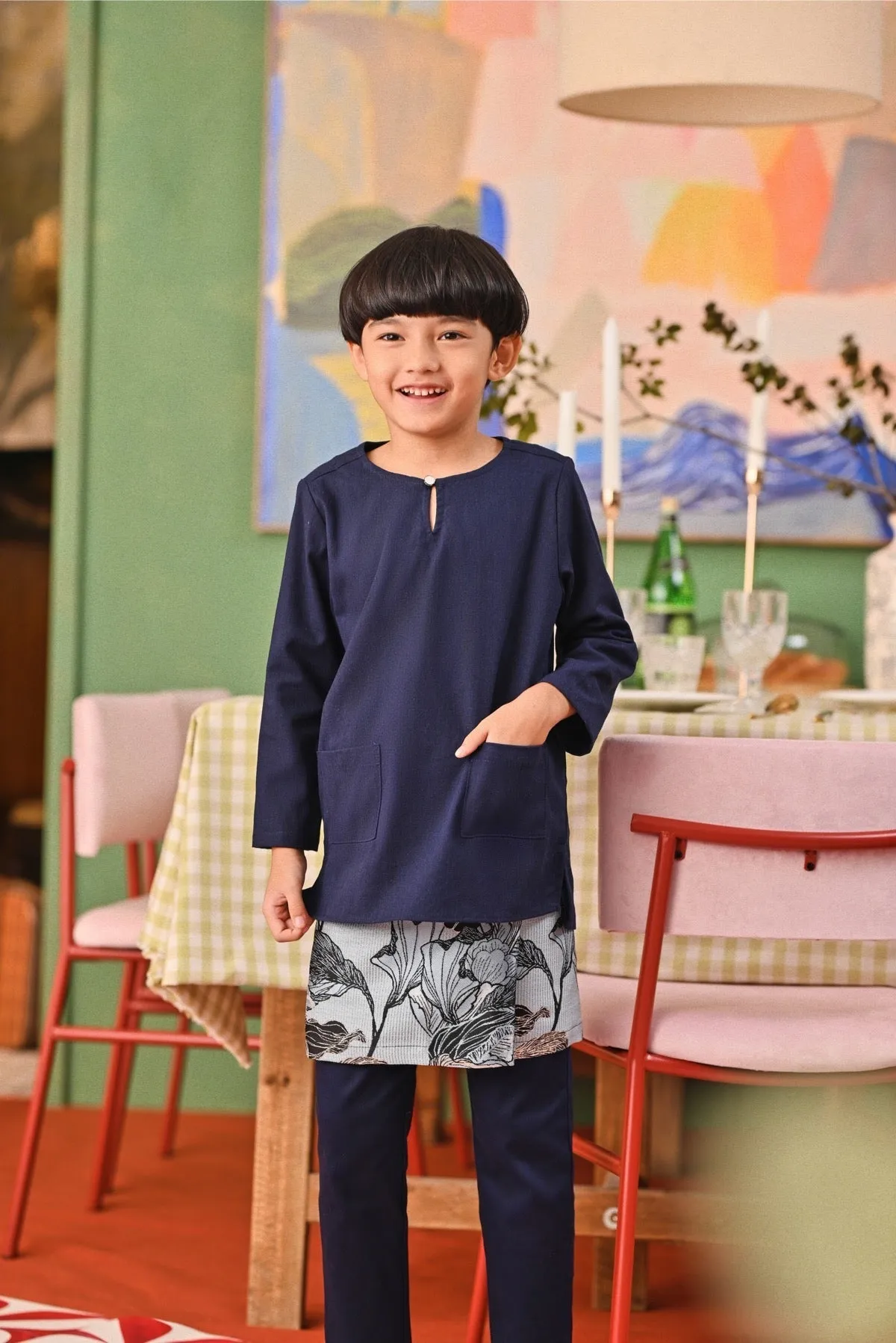 The Capai Kurta - Navy Blue