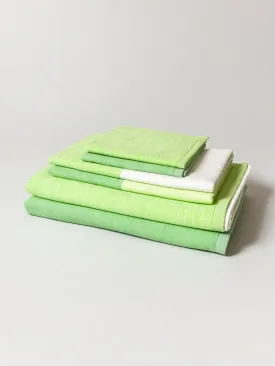 Two Tone Chambray Towel - Green