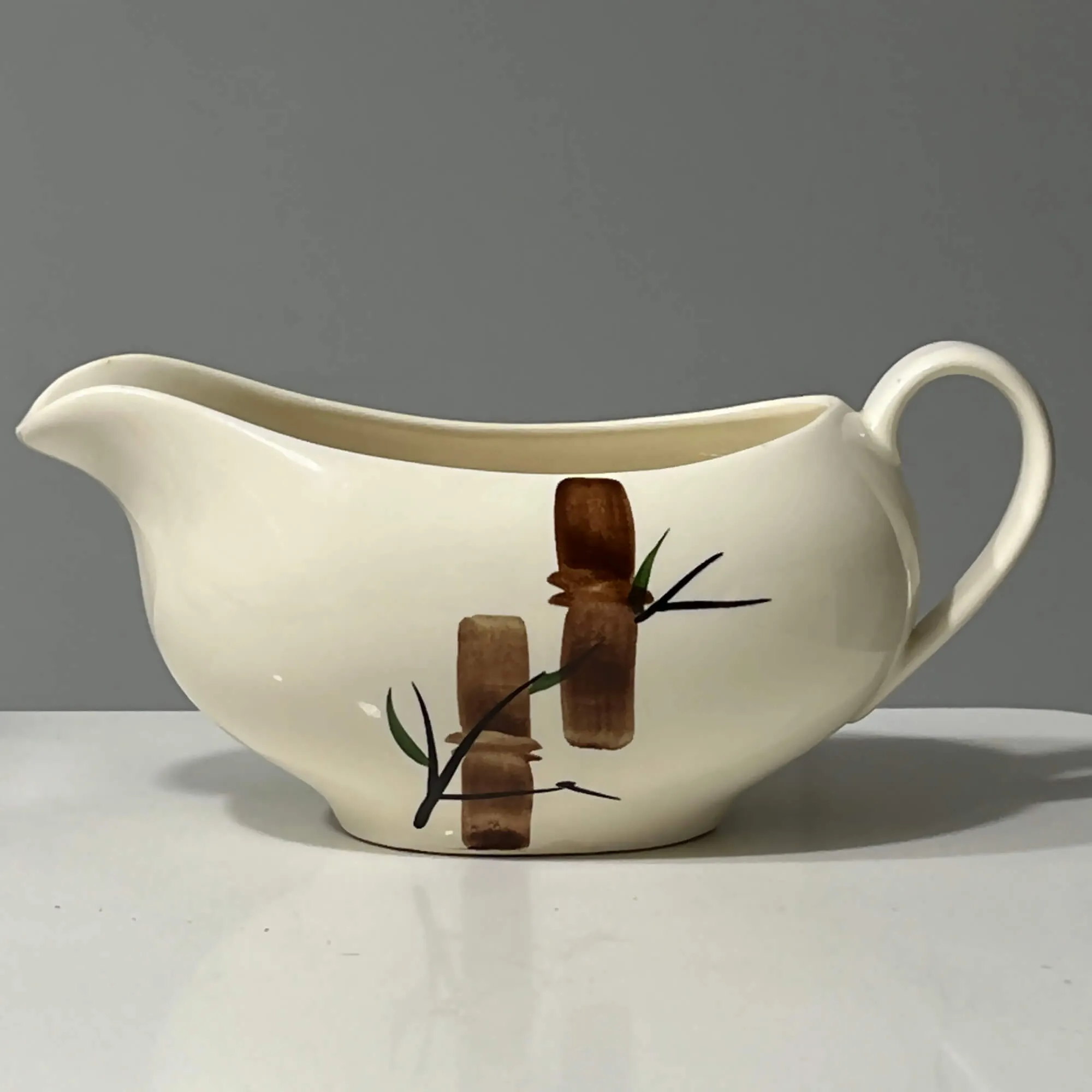 Vintage American Heritage Bamboo China Gravy Boat by Stetson